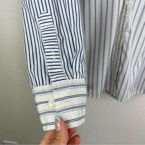 Loft Striped Everyday Shirt in Blue and White size XL - Picture 7 of 12